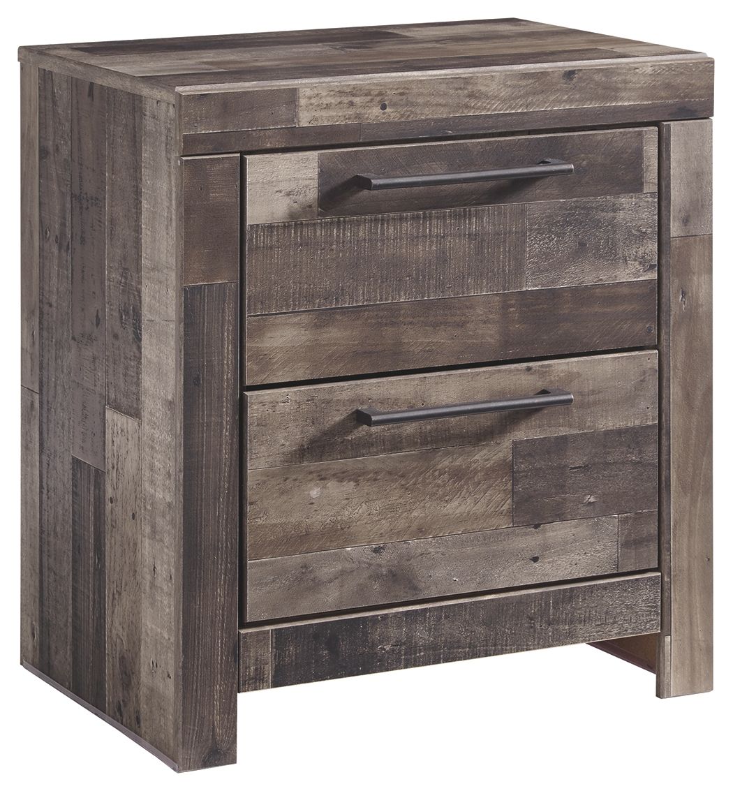 Derekson - Two Drawer Night Stand - Multi Gray