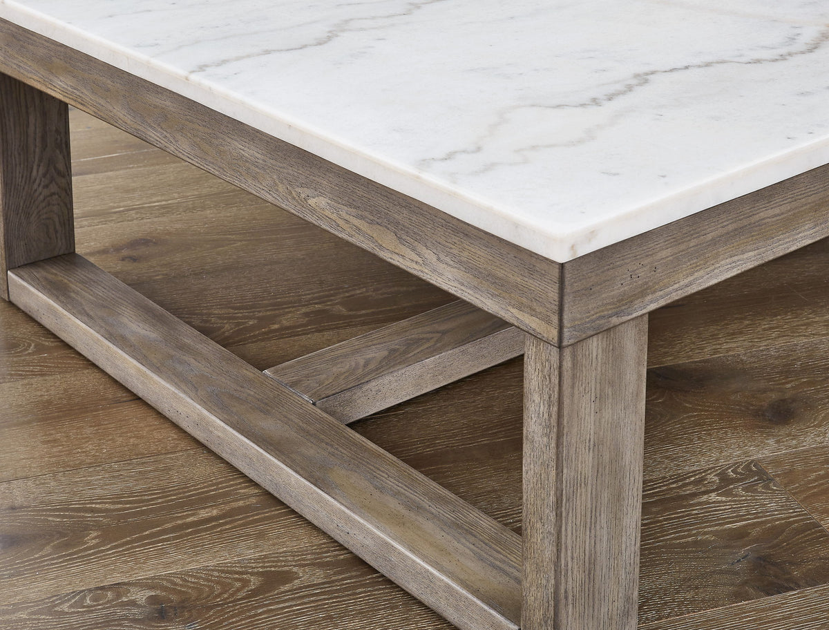 Loyaska - Rectangular Cocktail Table - Brown / Ivory