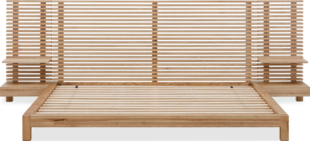 Tanner - Solid Ash Wall Bed With Integrated Nightstands