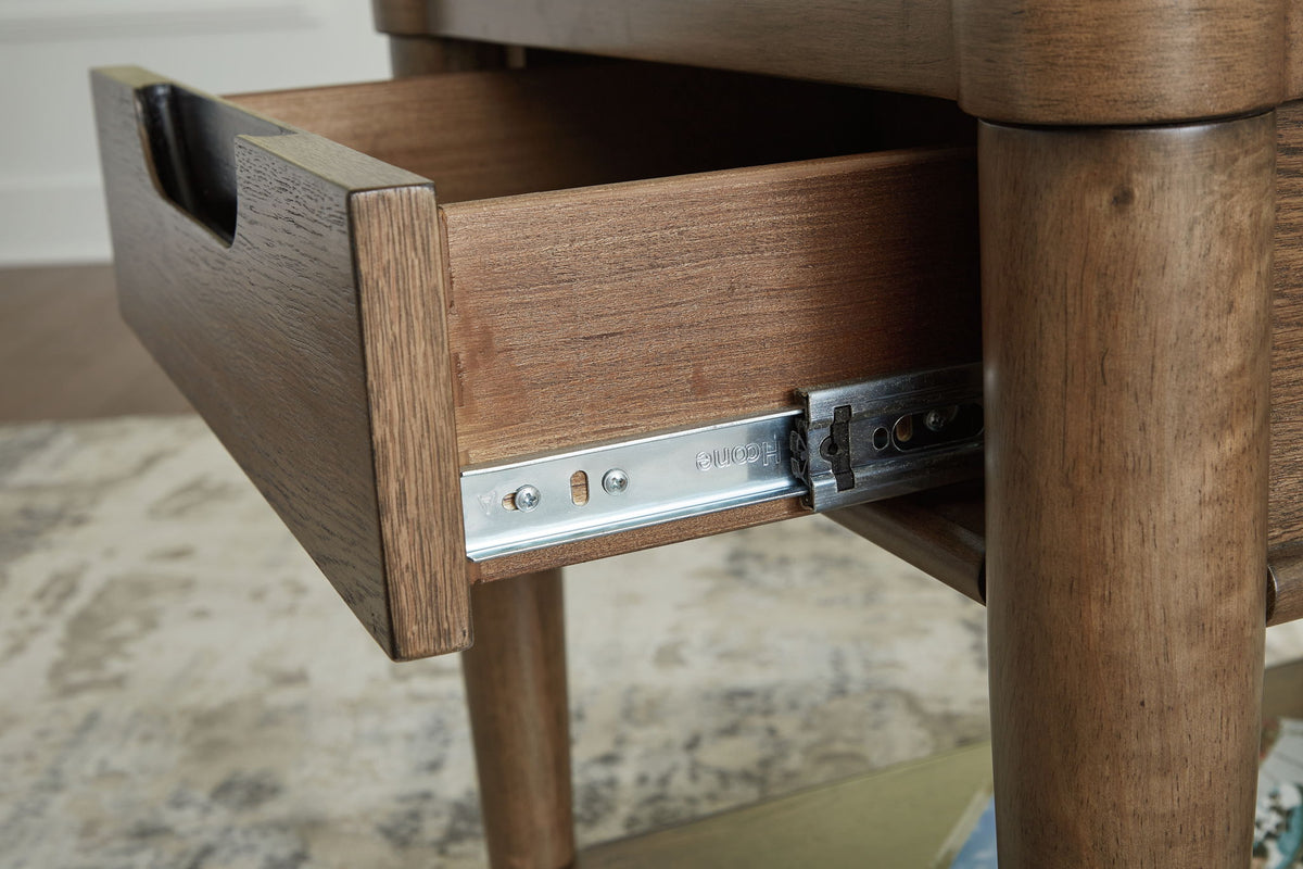 Roanhowe - Rectangular End Table - Brown