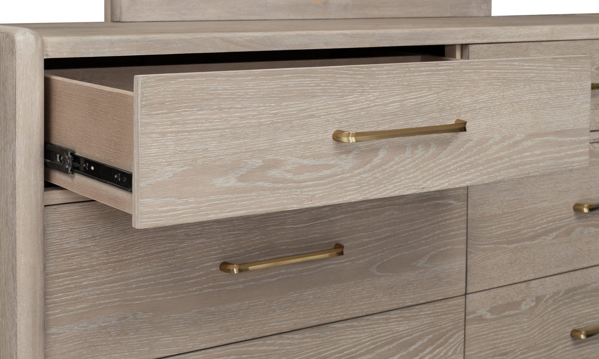 Gardenia - Six Drawer Oak Wood Dresser - Chai