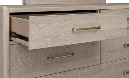Gardenia - Six Drawer Oak Wood Dresser - Chai