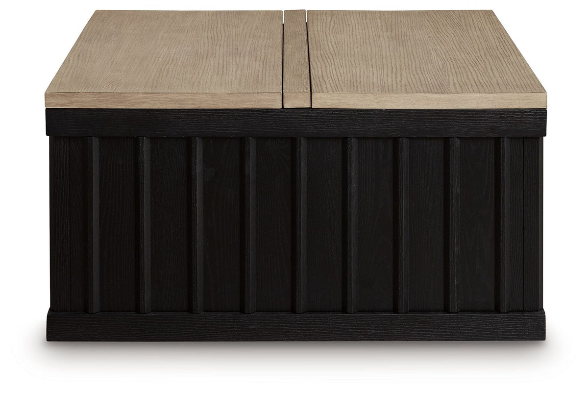 Rylandyn - Lift Top Cocktail Table - Black / Light Brown