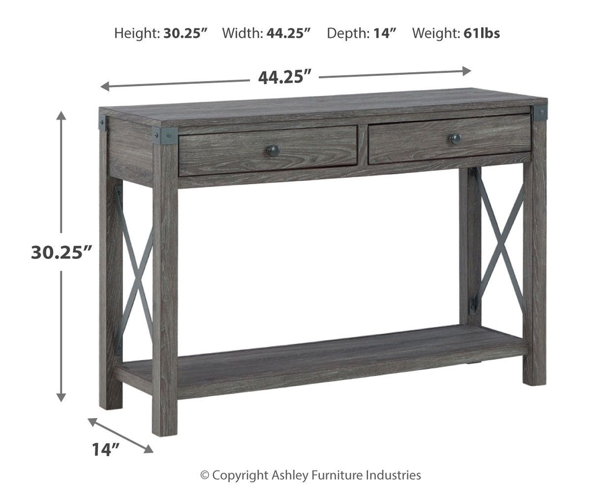 Freedan - Console Sofa Table - Grayish Brown