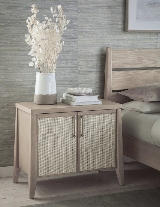 Sumire - Two Door Ash Wood Bachelor Chest - Ginger And Natural Cane