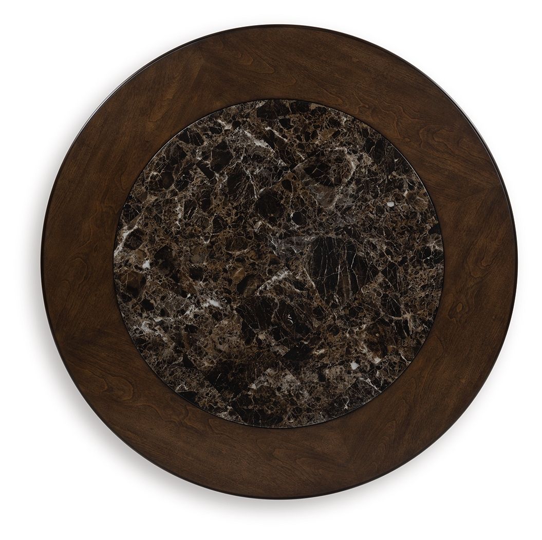 Frallyn - Round Cocktail Table - Dark Brown