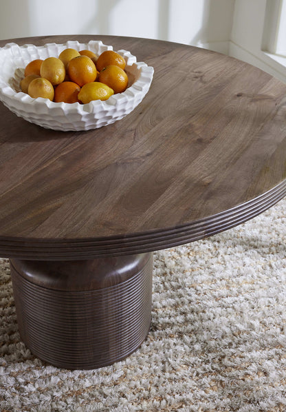 Sunrise - Liyana Solid Wood Round Dining Table - Natural Tan