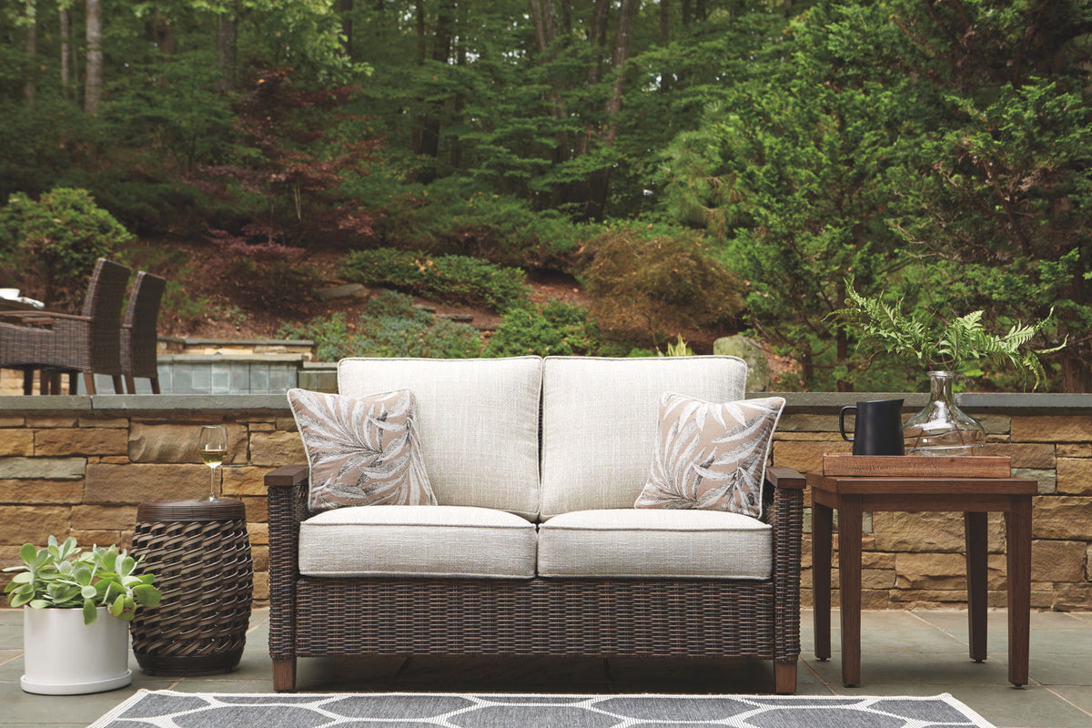Paradise Trail - Loveseat w/Cushion - Medium Brown