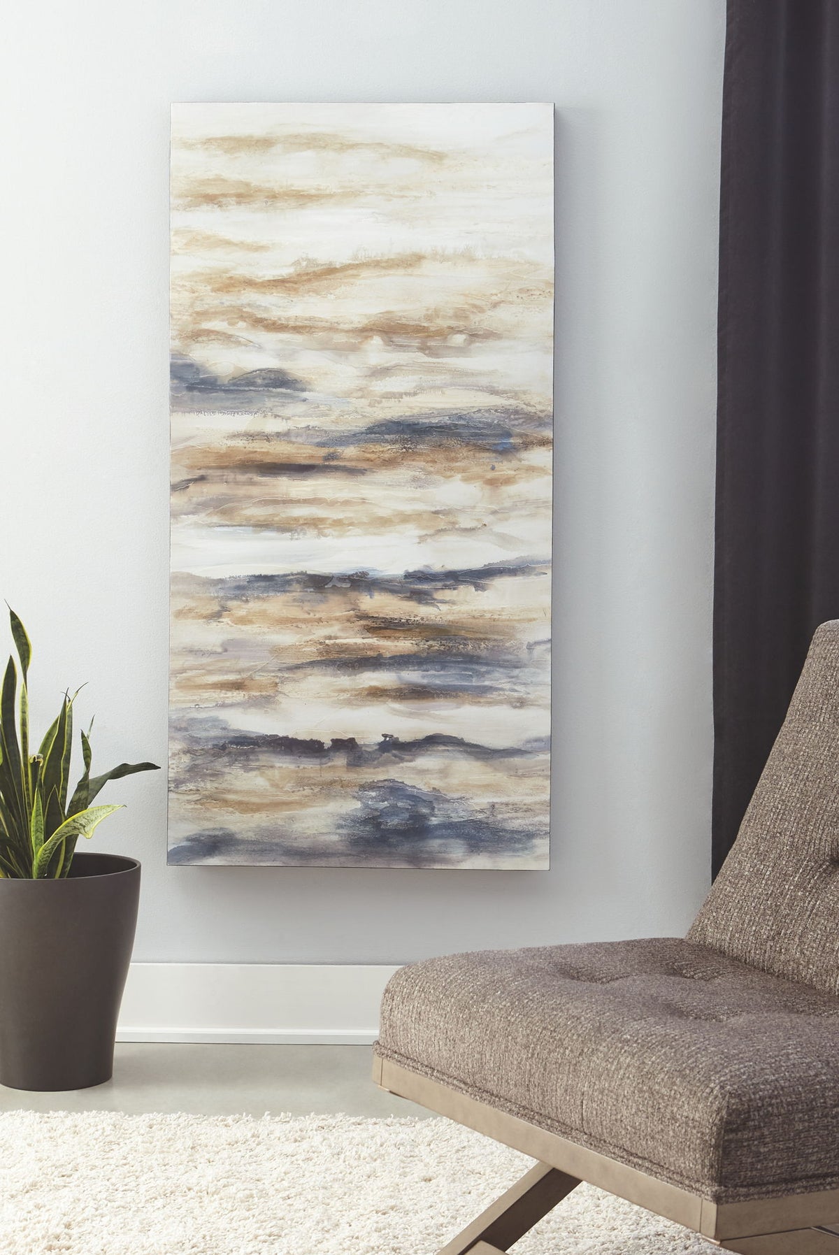 Joely - Wall Art - Blue / Tan