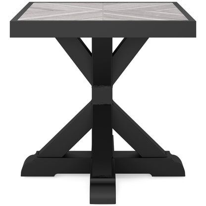 Beachcroft - Square End Table - Black / Light Gray
