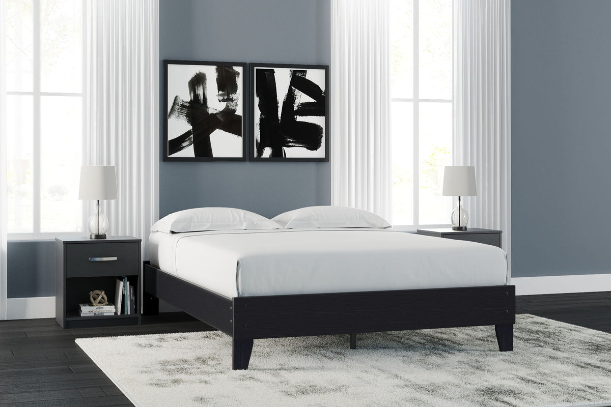 Finch - Queen Platform Bed - Black