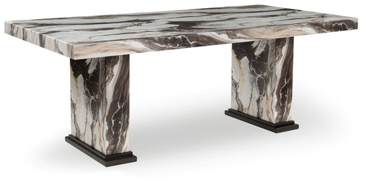 Jeshina - Dining Table - Dark Brown / Beige
