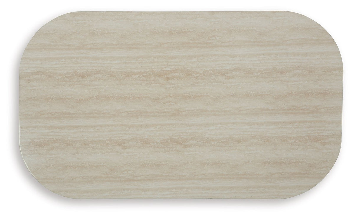 Kimora - Rectangular Cocktail Table - Beige / Dark Brown