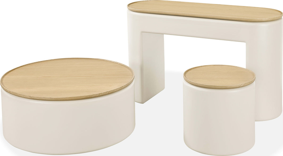 Oskar - Lift Top Console Table - Barley / Off-White