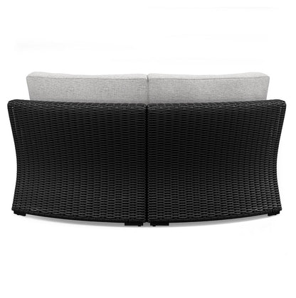 Beachcroft - 5-Piece Outdoor Sectional - Black / Light Gray