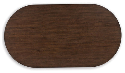 Korestone - Oval Cocktail Table - Dark Brown