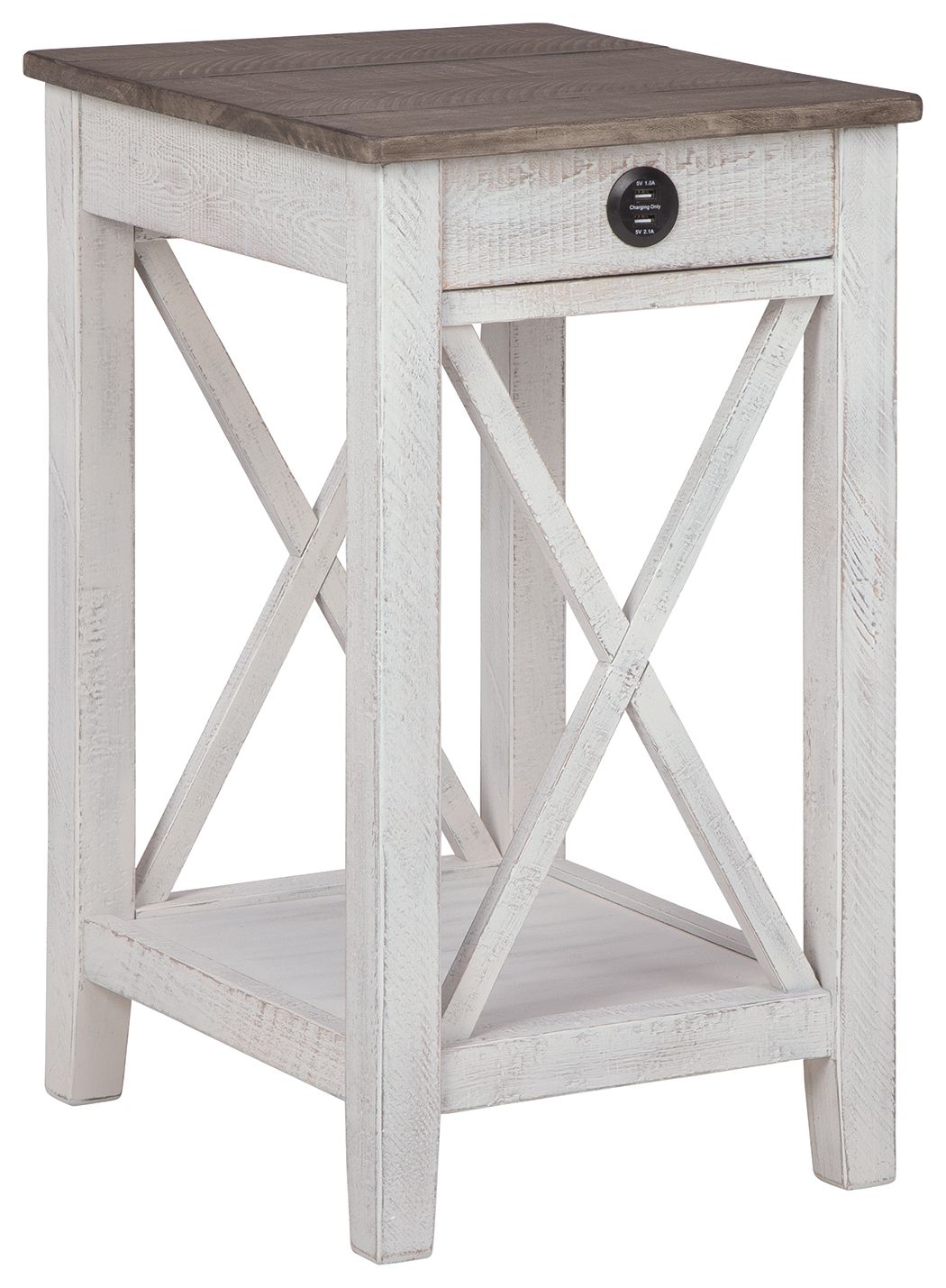 Adalane - Accent Table - White / Gray