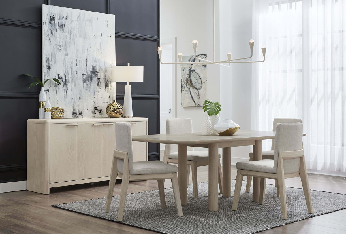 Liv - Solid Wood Dining Chair (Set of 2) - White Sand And Natural Linen