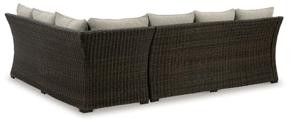 Brook Ranch - Sofa Sectional, Bench With Cushion (Set of 3) - Brown