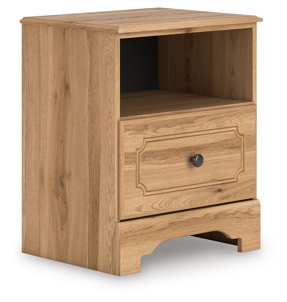 Aleaport - One Drawer Night Stand - Warm Brown