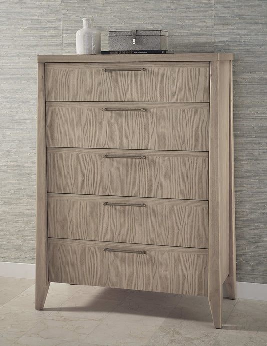 Sumire - Five Drawer Ash Wood Chest - Ginger