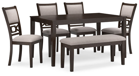 Langwest - Dining Room Table Set (Set of 6) - Brown
