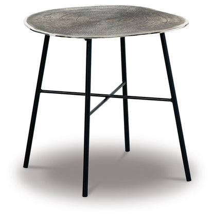Laverford - Round End Table - Chrome / Black