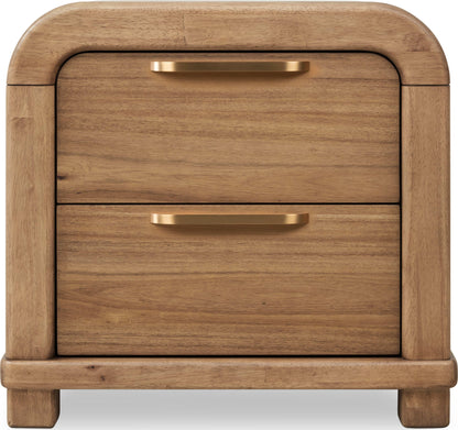 Kione - Two Drawer Acacia Wood Nightstand - Lioness