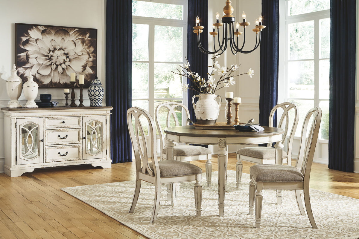 Realyn - Dining UPH Side Chair (Set of 2) - Ribbonback - Chipped White