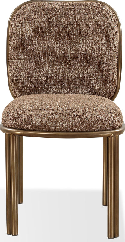 Mataranka - Dining Chair (Set of 2) - Giraffe Chenille And Brushed Golden Stainless Steel