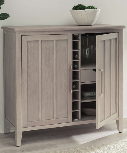 Camden - Two Door Two Drawer Bar Cabinet With Stemware Rack And Wine Rack - Chai