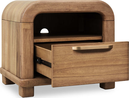 Kione - One Drawer Acacia Wood Nightstand - Lioness
