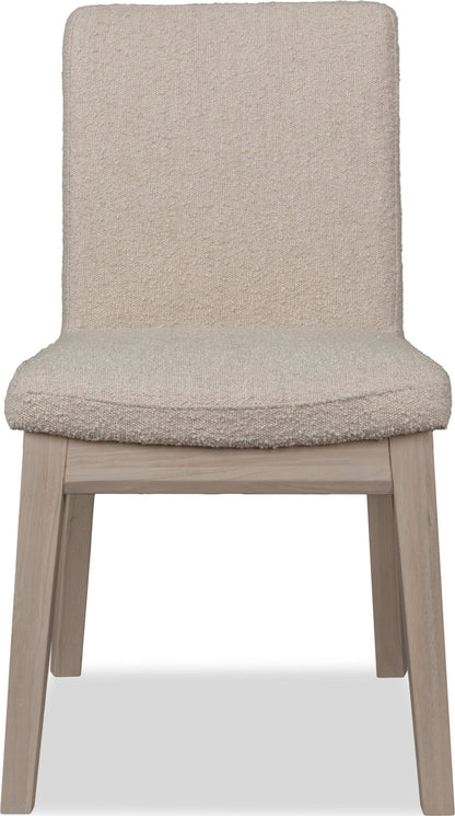 Liv - Solid Wood Dining Chair (Set of 2) - White Sand And Brun Boucle