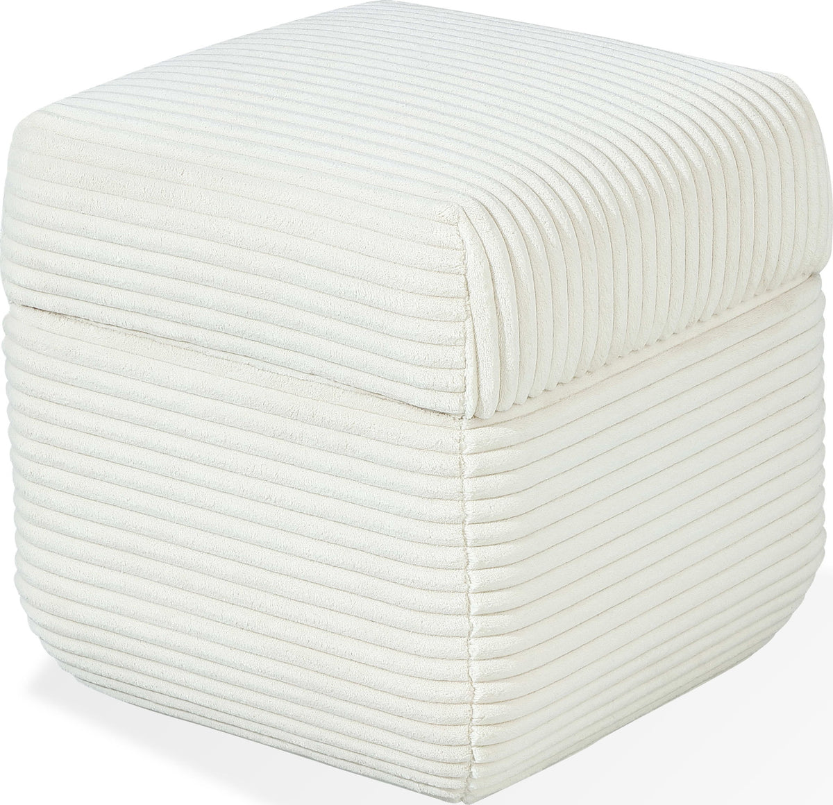 Blossom Wisteria - Upholstered Storage Ottoman - Frosty Corduroy