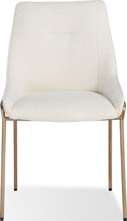 Sunrise - Cyrus Upholstered Dining Chair (Set of 2) - Cottage Cheese Boucle And Brushed Bronze Metal