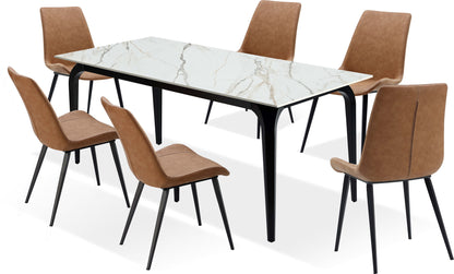 Nicoya - Stone Top And Metal Base Rectangular Dining Table