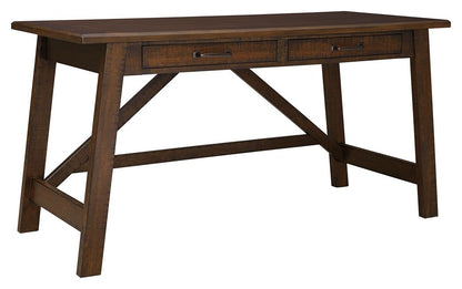 Baldridge - Home Office Large Leg Desk - Rustic Brown