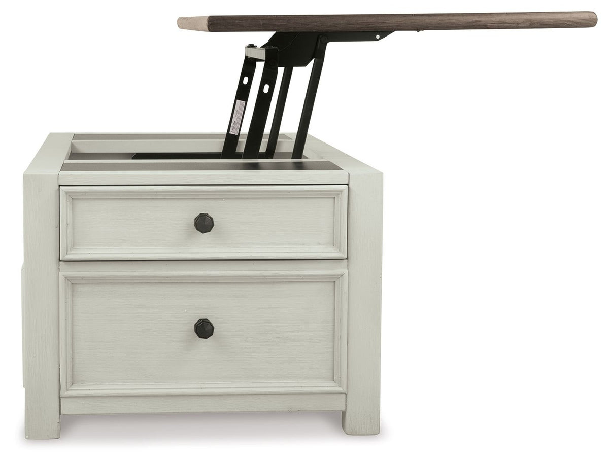 Bolanburg - Lift Top Cocktail Table - White / Brown / Beige