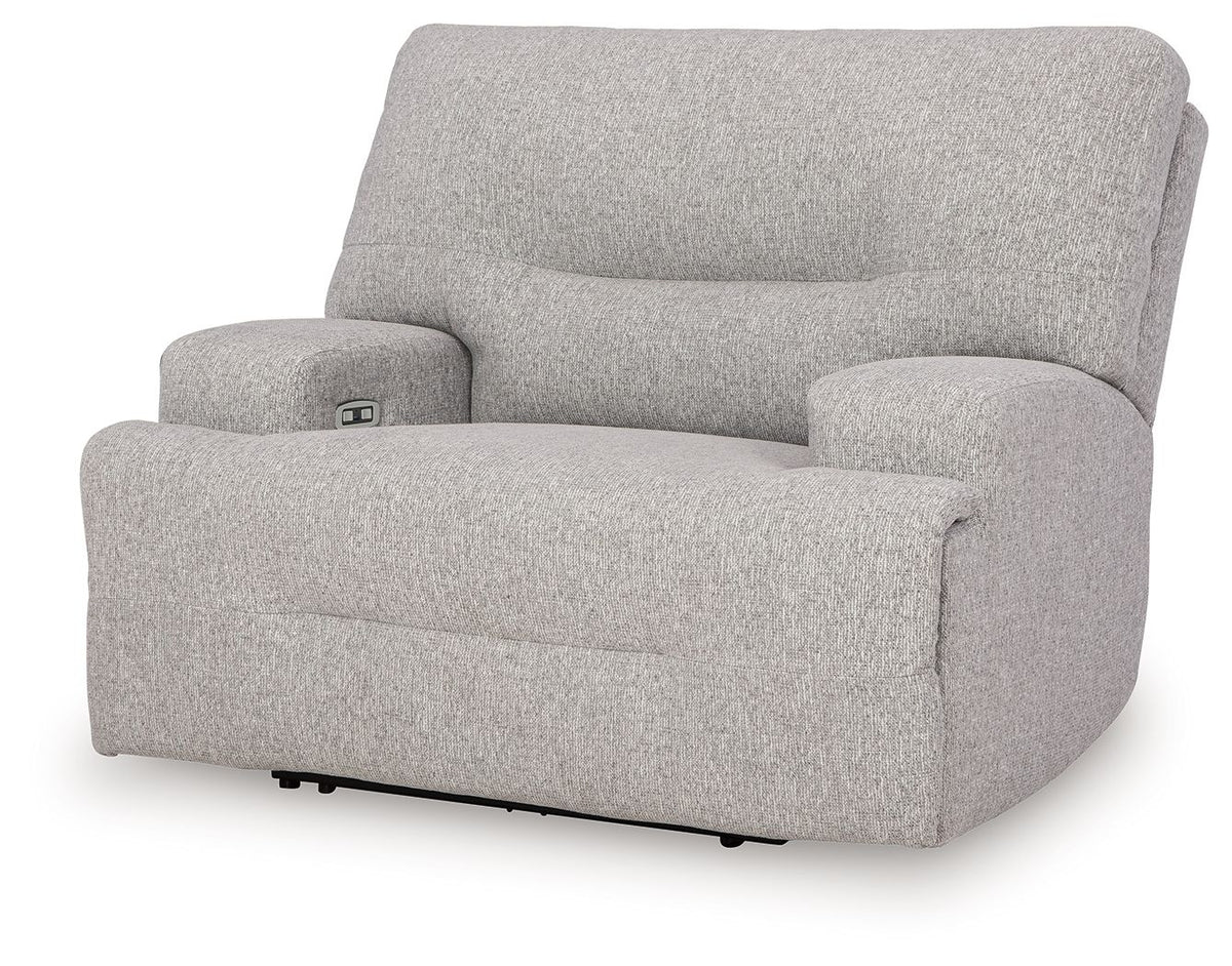 Acklen Place - 4 Pc. - 3-Piece Power Reclining Sectional Sofa With Raf Chaise, Wide Seat Power Recliner - Pewter