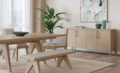 Sumire - Four Door Ash Wood Sideboard - Ginger