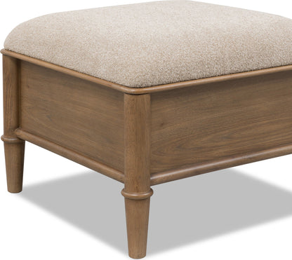 Whitmore - Storage Ottoman - Champagne / Claystone