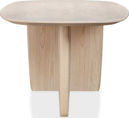 Liv - Ash Wood Oval Dining Table - White Sand