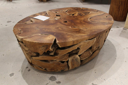 One - Teak Slice Solid Wood Coffee Table