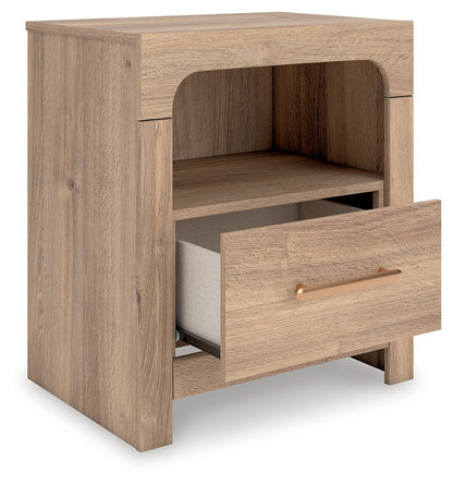 Kinlanni - One Drawer Night Stand - Tan