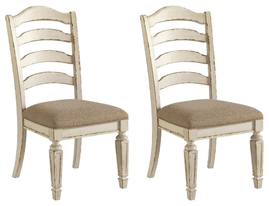 Realyn - Dining UPH Side Chair (Set of 2) - Ladderback - Chipped White