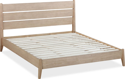 Sumire - Slatted Ash Wood Platform Bed