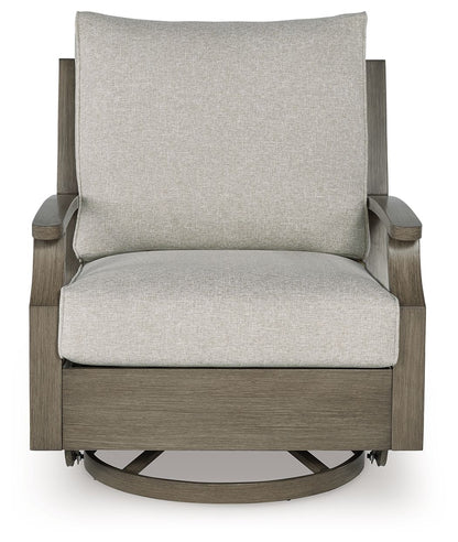 Rainier Ranch - Swivel Glider Chair With Cushion - Brown / Beige