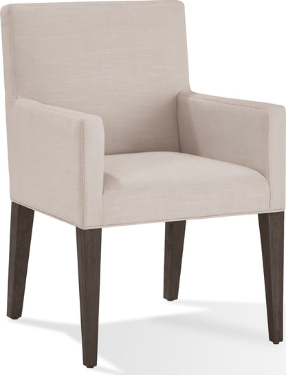 Oakland Brunette - Modesto Upholstered Arm Chair (Set of 2) - Abalone Linen And French Roast