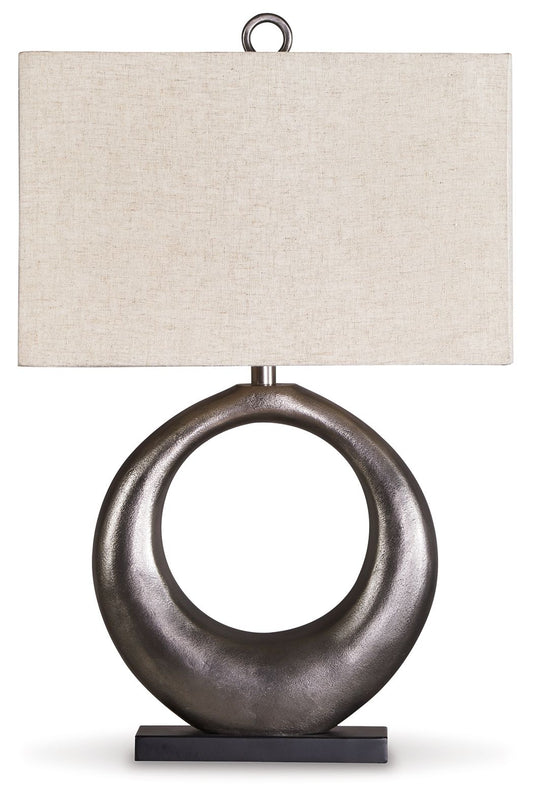 Saria - Metal Table Lamp - Antique Silver Finish