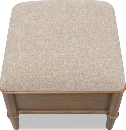Whitmore - Storage Ottoman - Champagne / Claystone